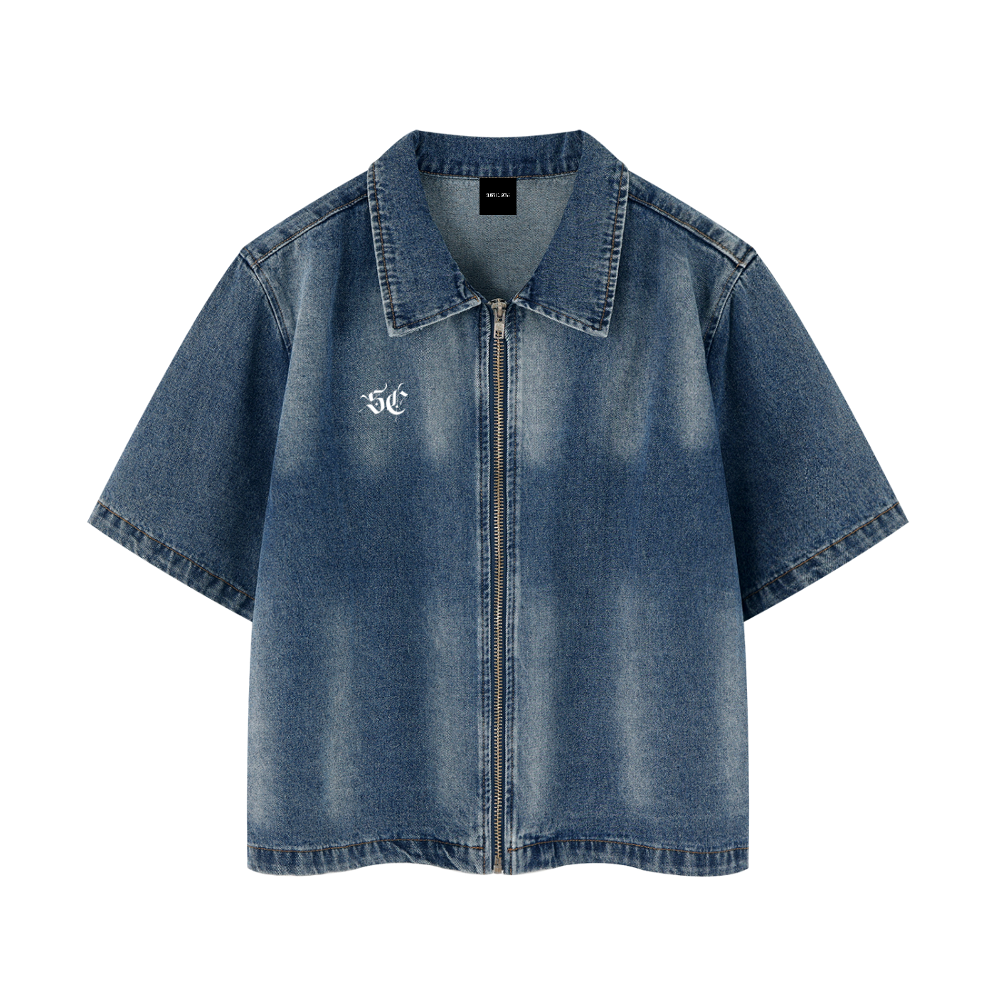 Vintage Washed Full-Zip Denim Shirt - *Signature*