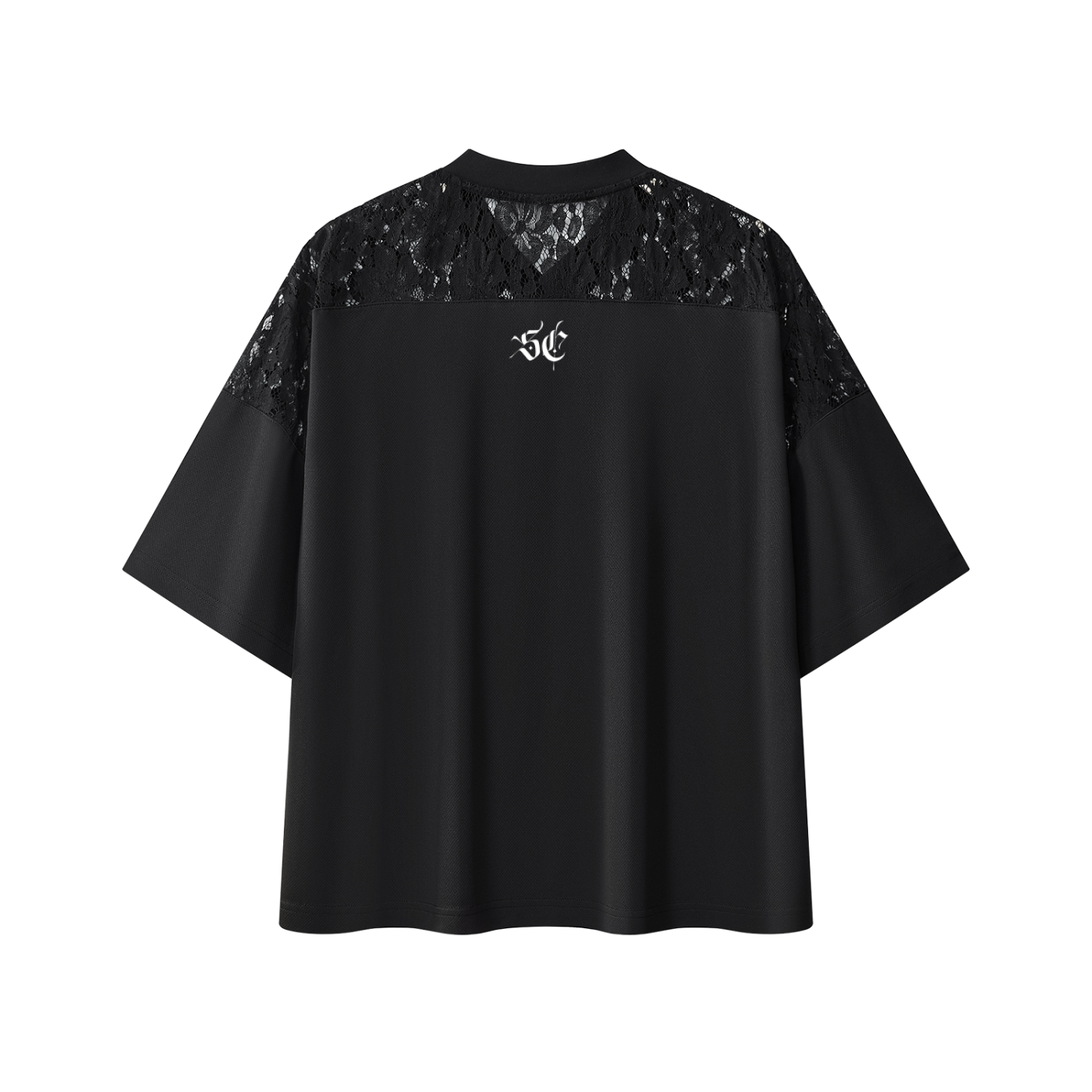 Lace Paneling V-Neck T-Shirt - *Signature*