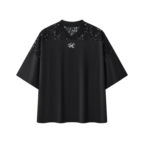 Black Courtside Lace Tee