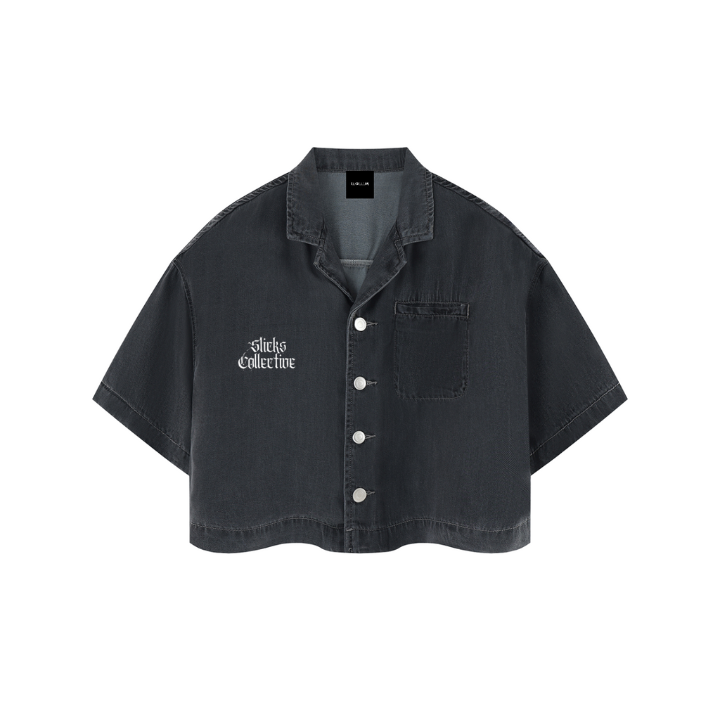 Women's Vintage Wash Boxy Cropped Shirt