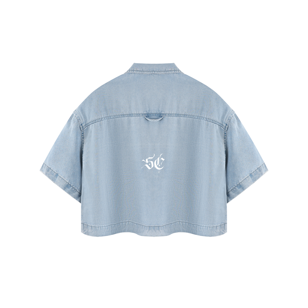Women's Vintage Wash Boxy Cropped Shirt