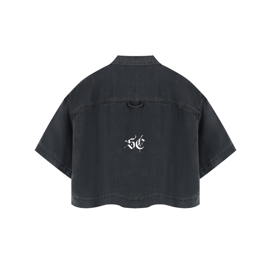 Women's Vintage Wash Boxy Cropped Shirt