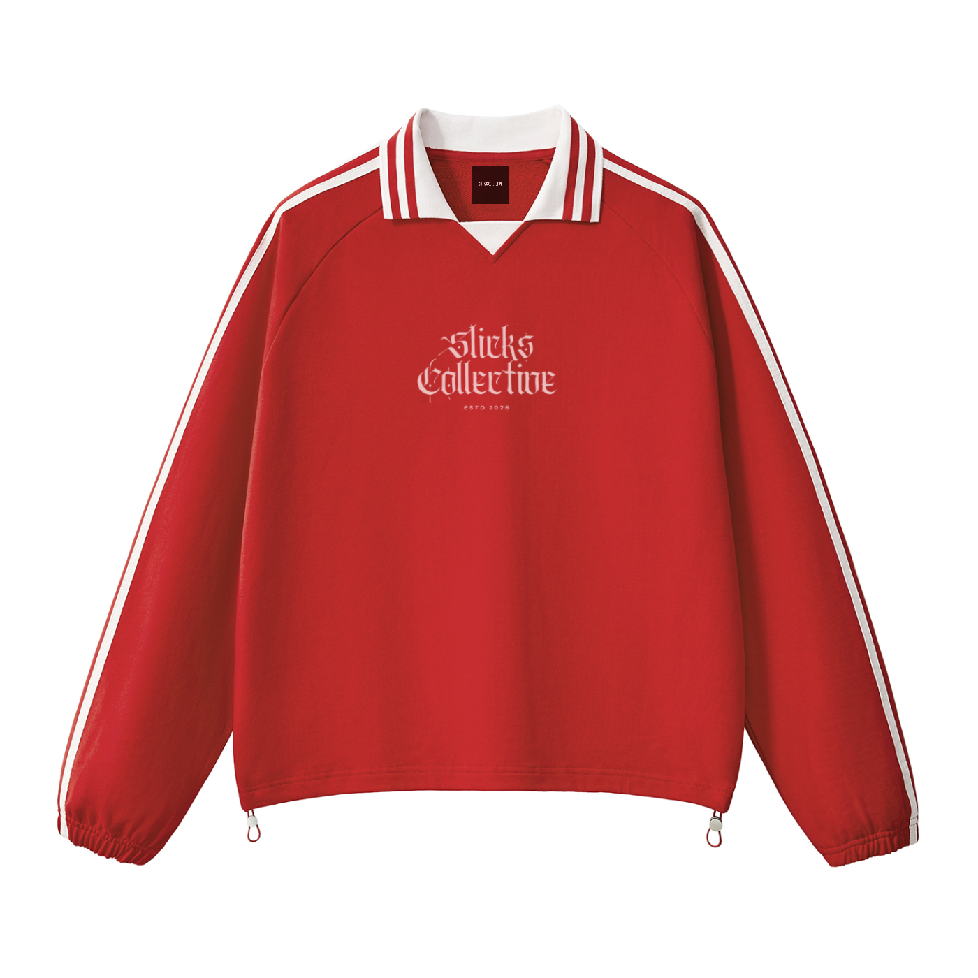 Contrast Striped Lapel Collar Sweatshirt - *Signature*