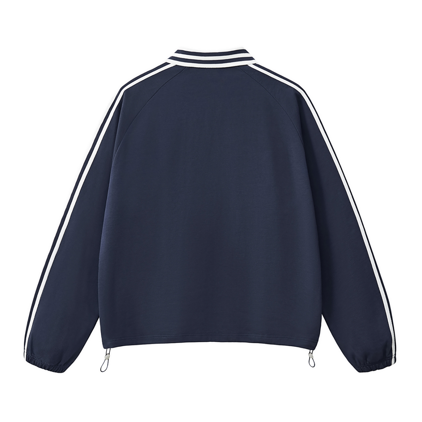 Contrast Striped Lapel Collar Sweatshirt - *Signature*
