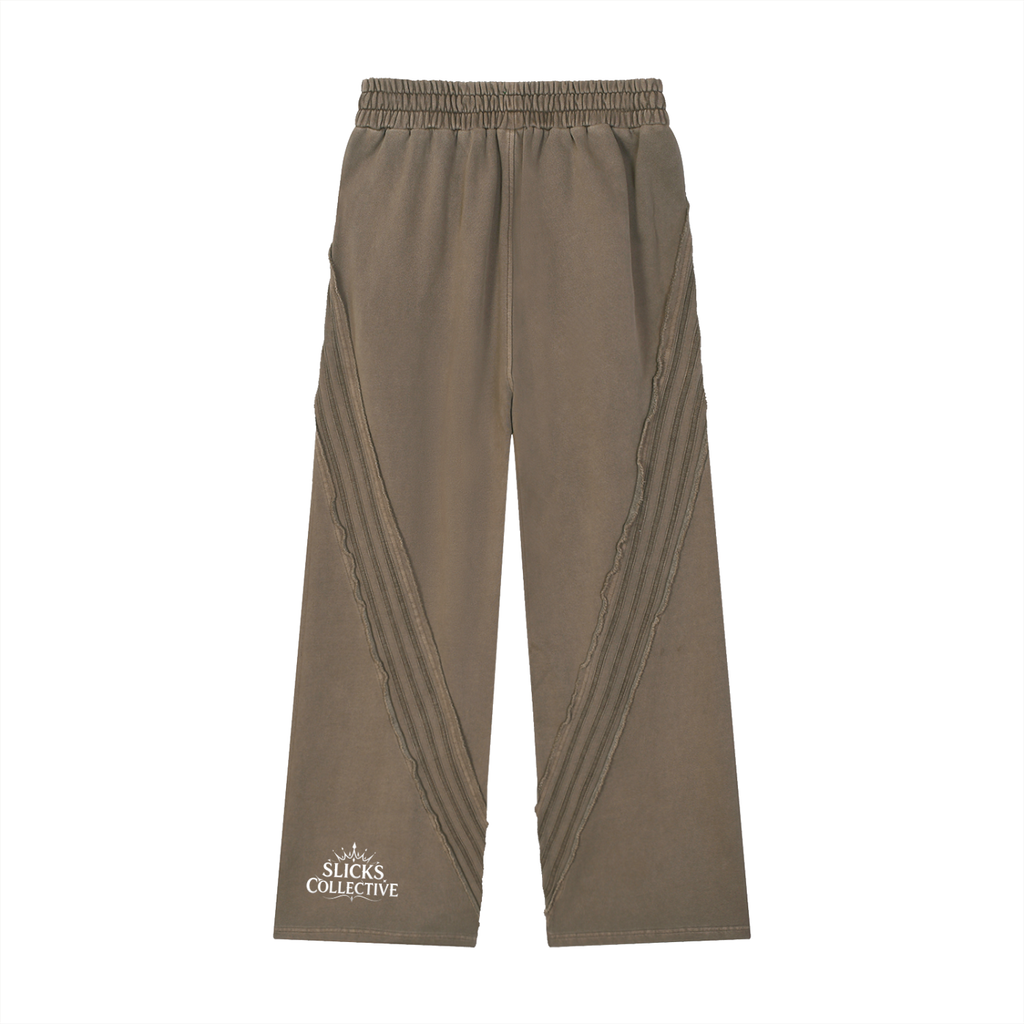 Snow Washed Tape Raw Edge Sweatpants - *Rise*