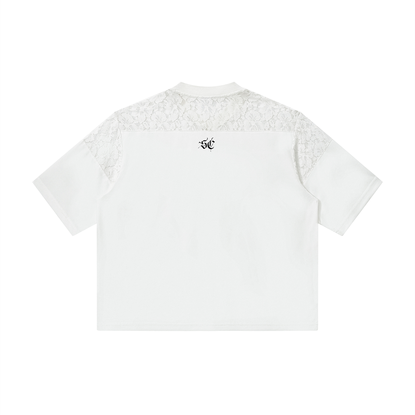 Lace Paneling V-Neck T-Shirt - *Signature*