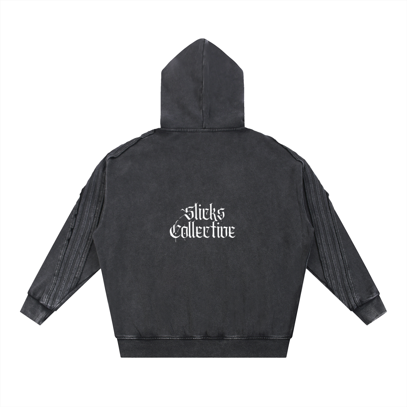 Snow Washed Tape Raw Edge Zip Hoodie - *Signature*