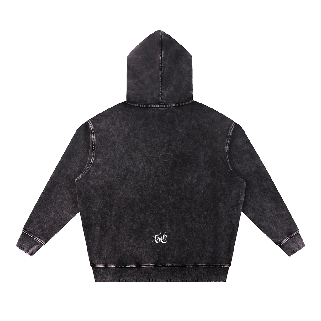 Snow Wash Hand-Frayed Hoodie - *Signature*