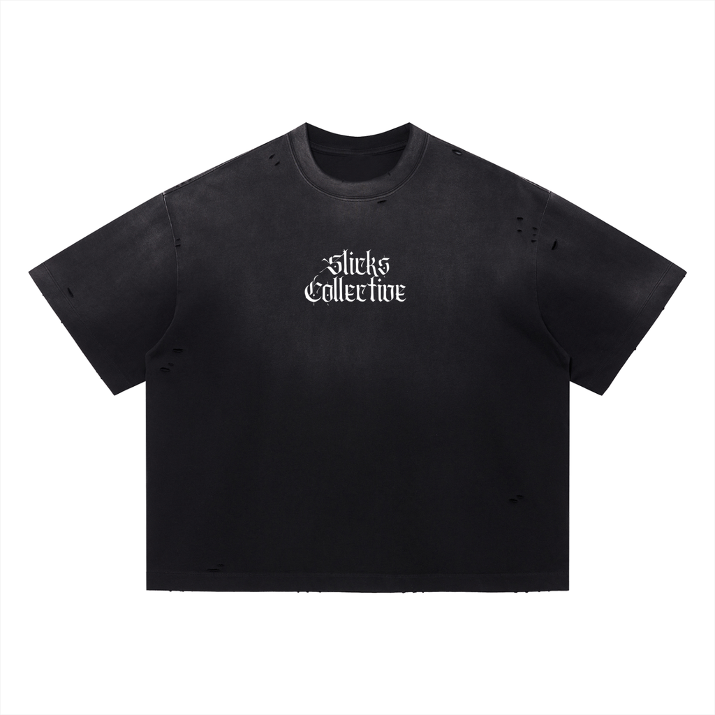 Vintage Washed Distressed Boxy Oversized Tee - *Signature*