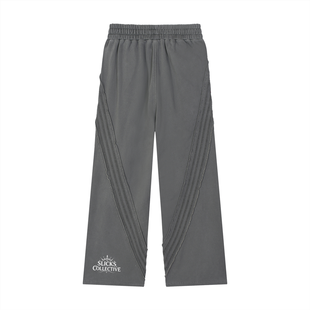 Snow Washed Tape Raw Edge Sweatpants - *Rise*