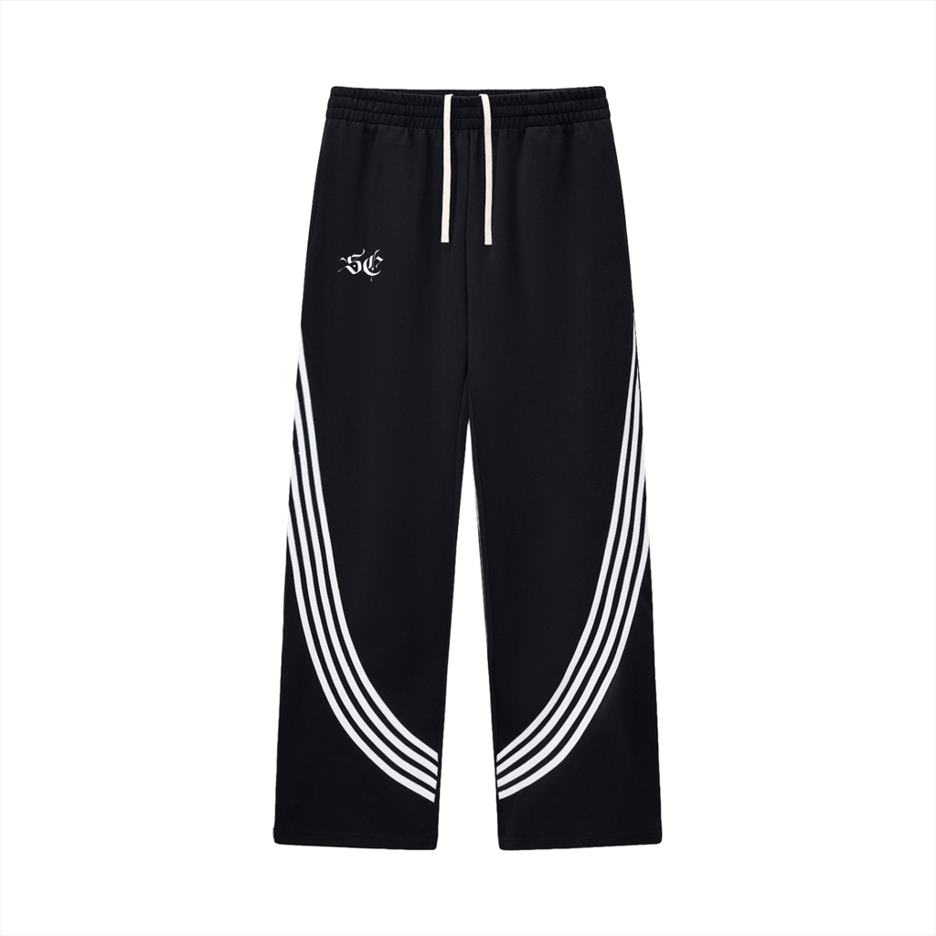 Curved Stripe Straight Sweatpants - *Signature*