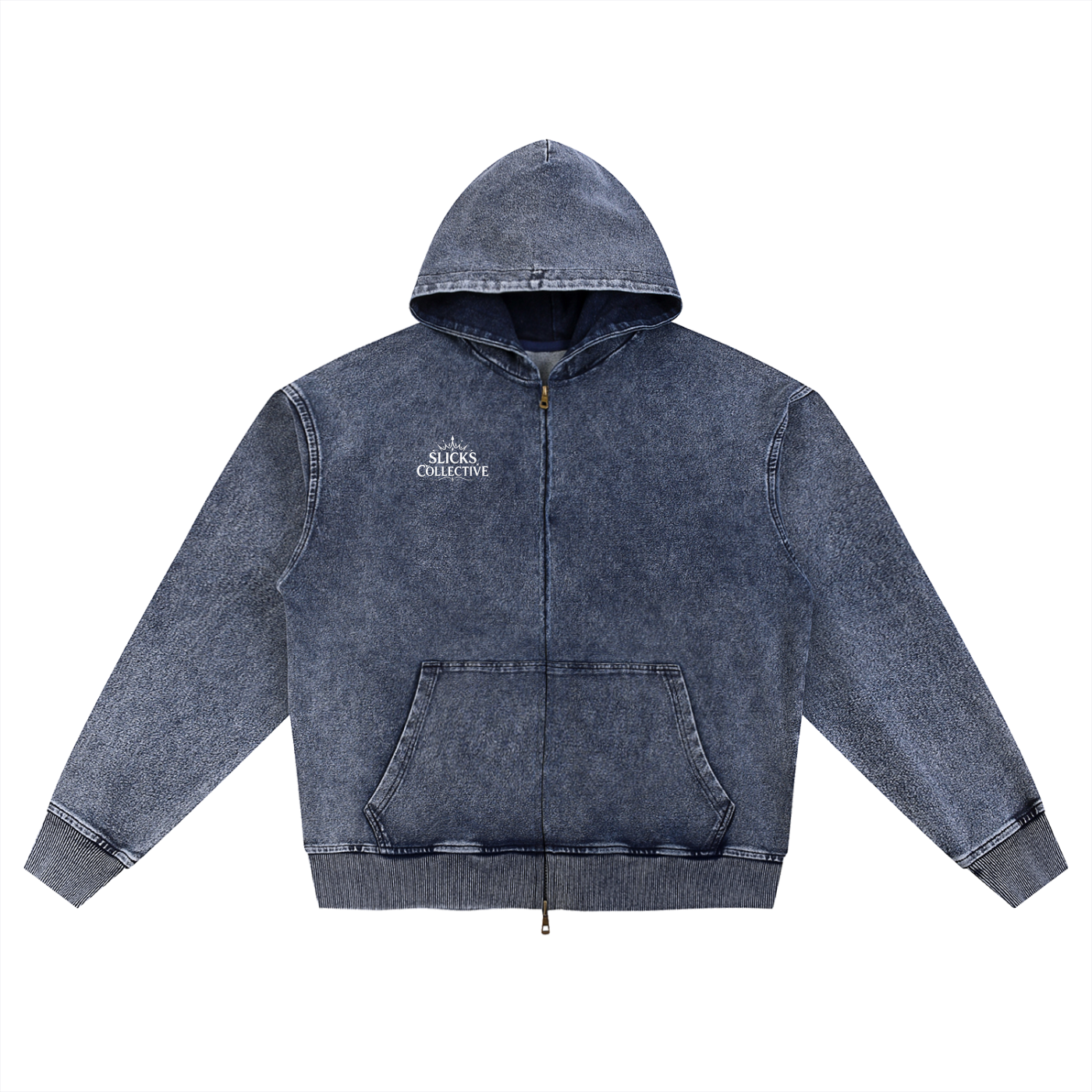 Snow Wash Oversized Zip-Up Hoodie - *Rise*