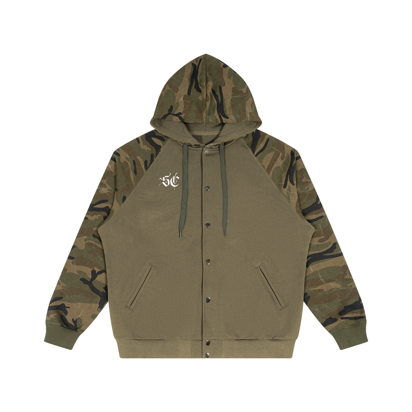 Camo-Splice Raglan Zip Hoodie