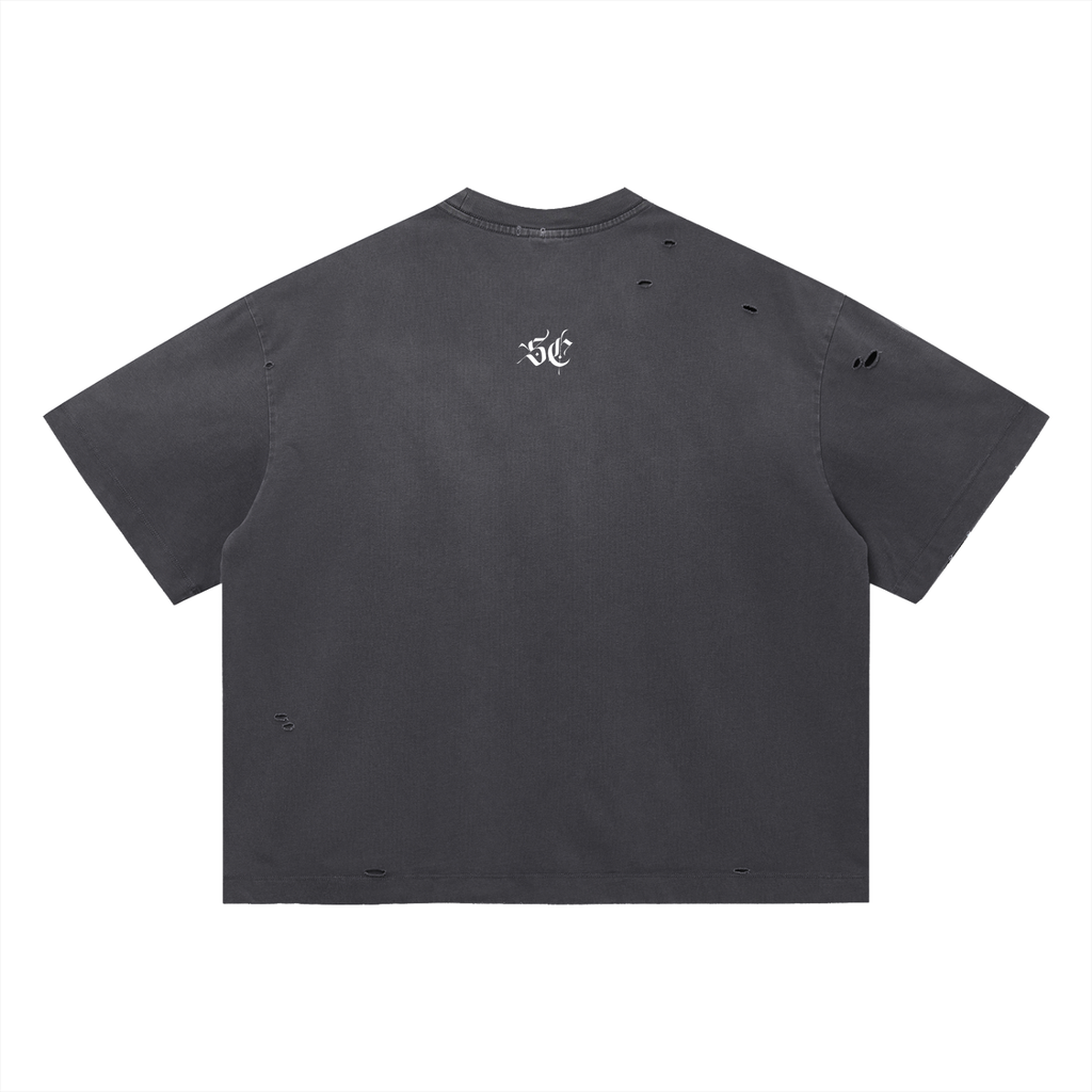 Vintage Washed Distressed Boxy Oversized Tee - *Signature*