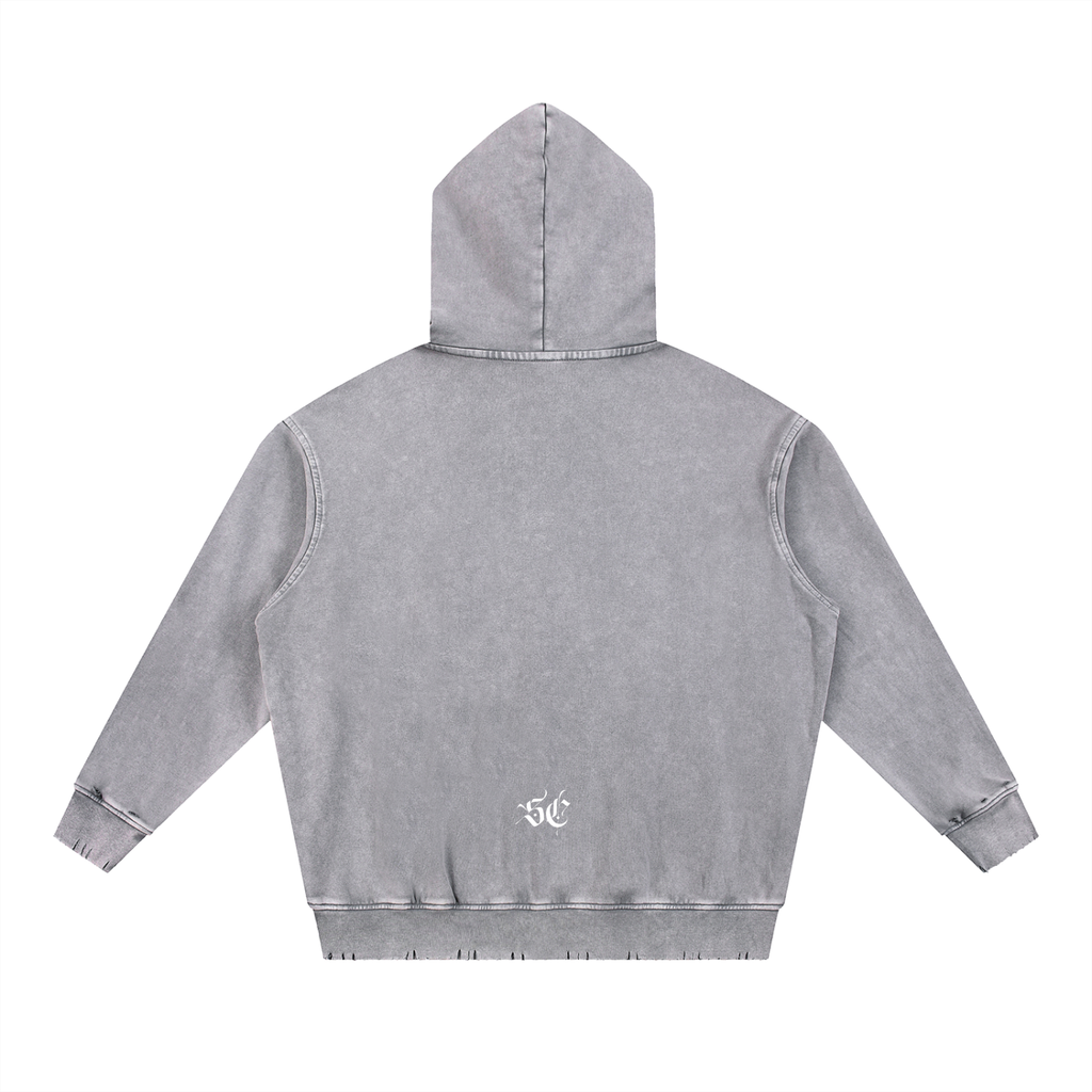 Snow Wash Hand-Frayed Hoodie - *Signature*