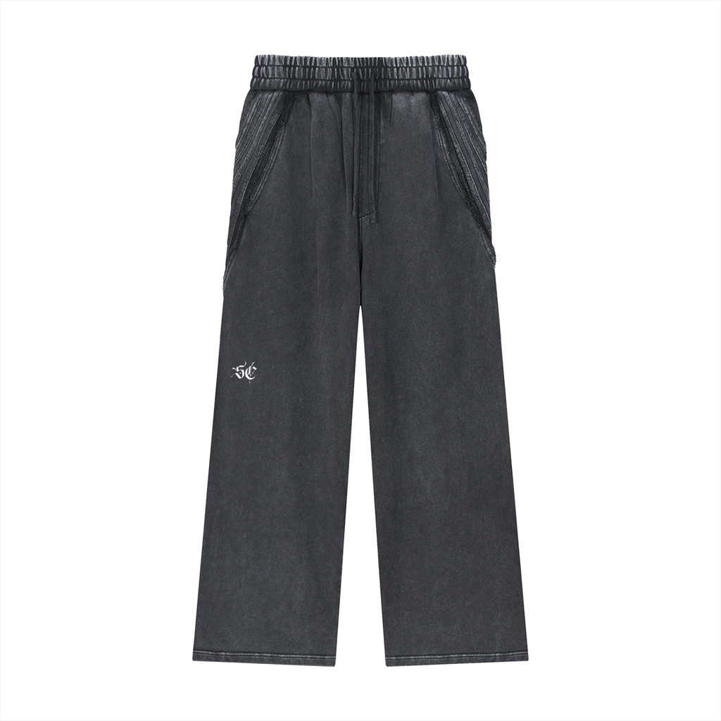 Snow Washed Tape Raw Edge Sweatpants - *Signature*
