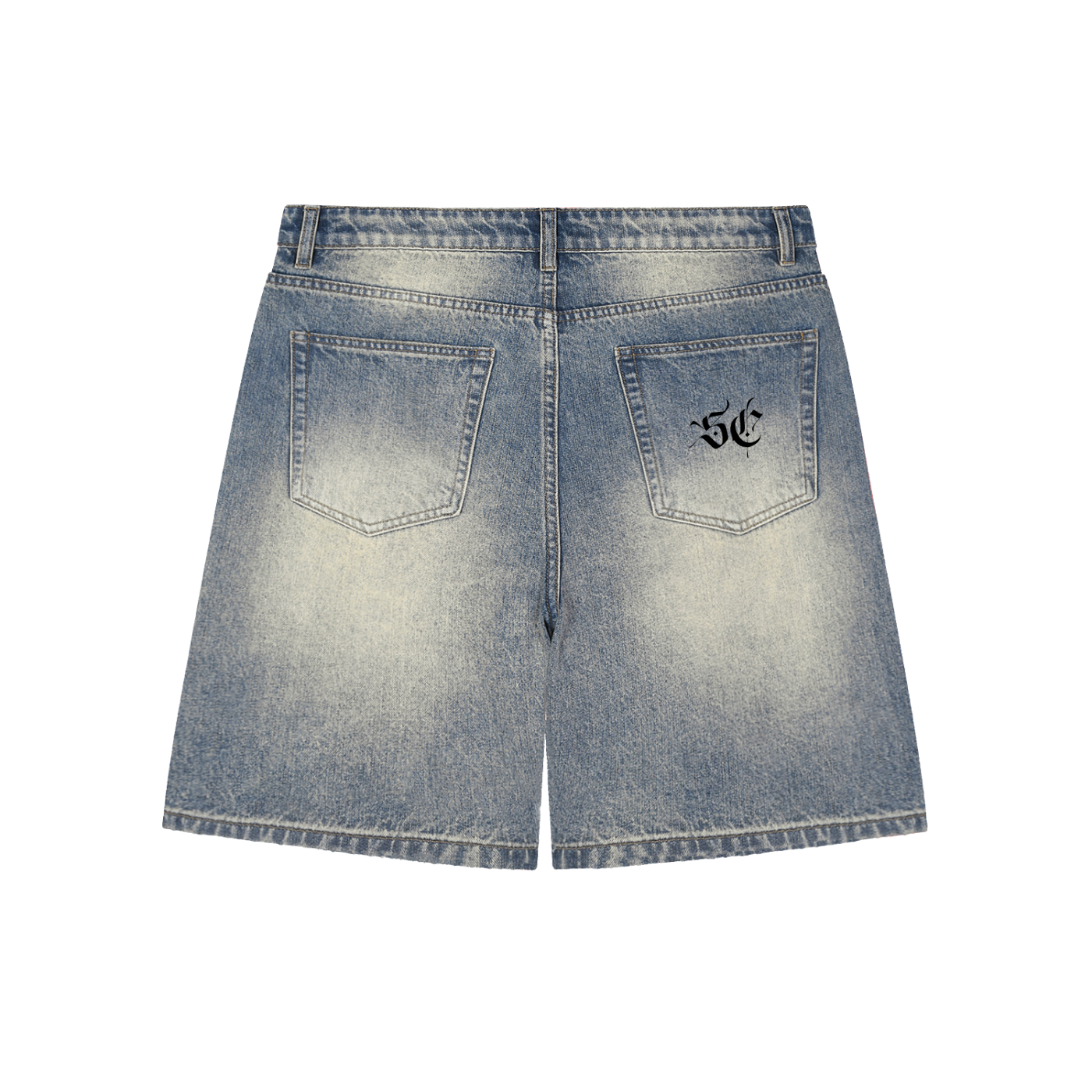 Faded Distressed Baggy Denim Shorts - Signature*