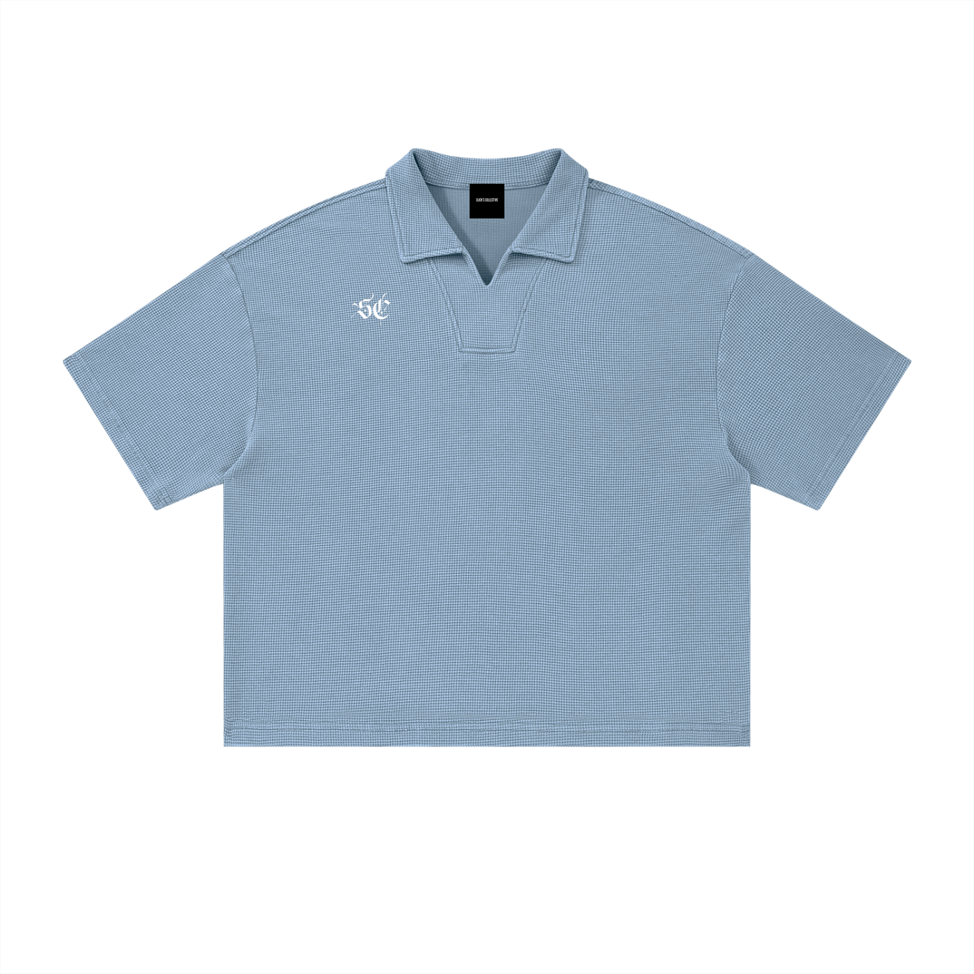 Vintage Wash Waffle Boxy Polo Shirt - *Signature*