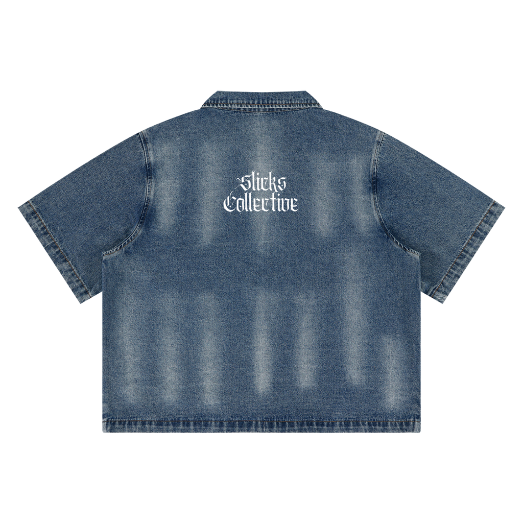 Vintage Washed Full-Zip Denim Shirt - *Signature*