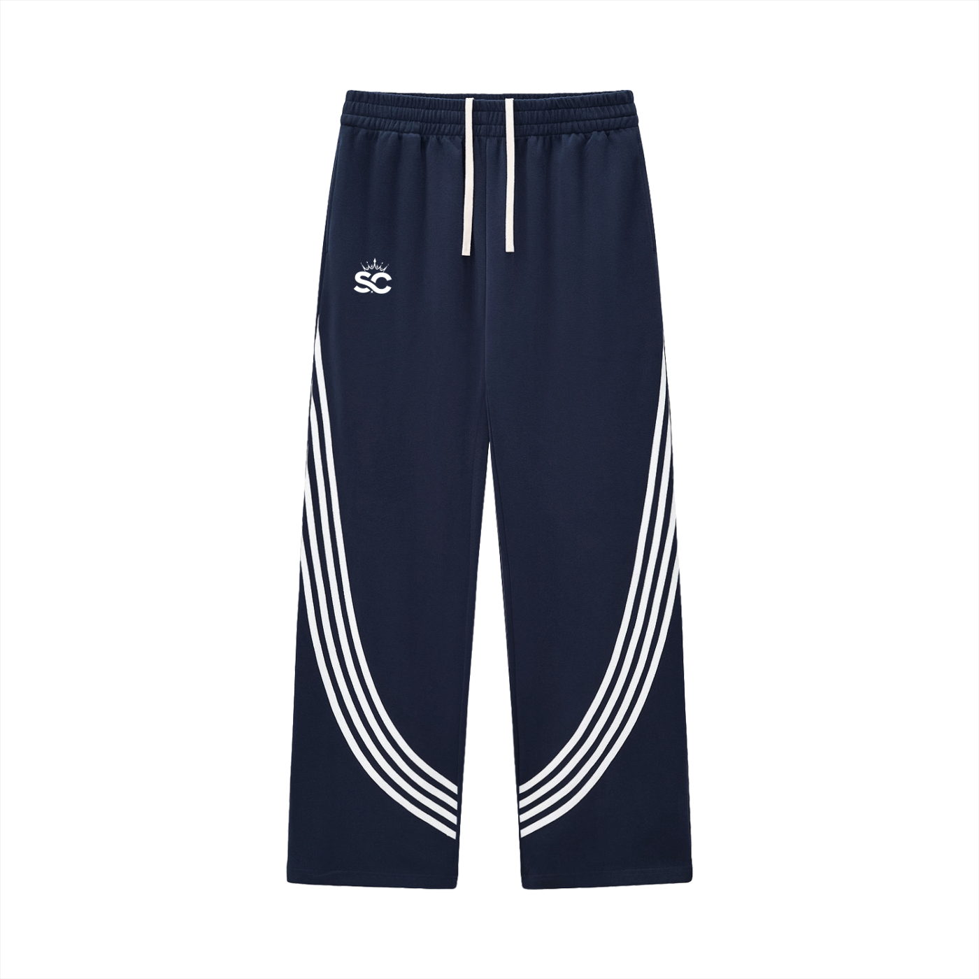 Curved Stripe Straight Sweatpants - *Rise*