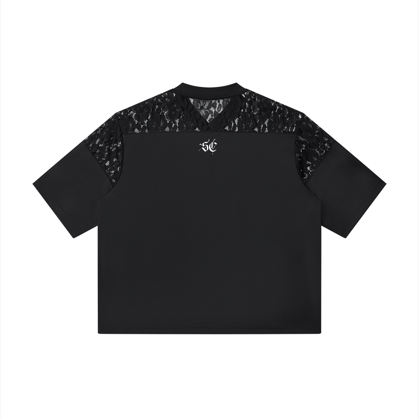 Lace Paneling V-Neck T-Shirt - *Signature*