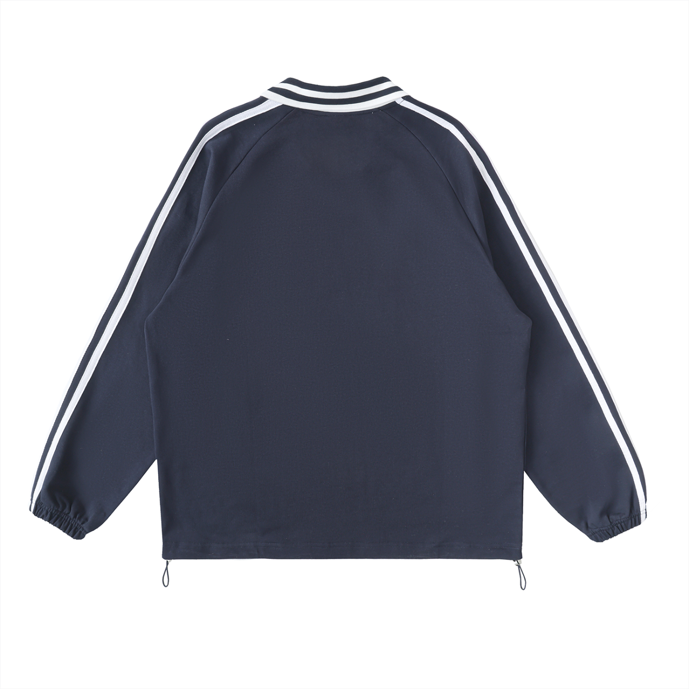 Contrast Striped Lapel Collar Sweatshirt - *Signature*