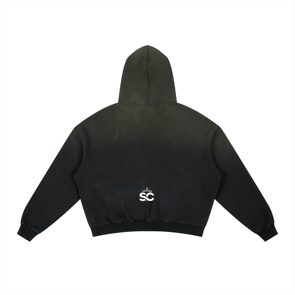 Frayed Sunfade Boxy Fleece Hoodie - *Rise*