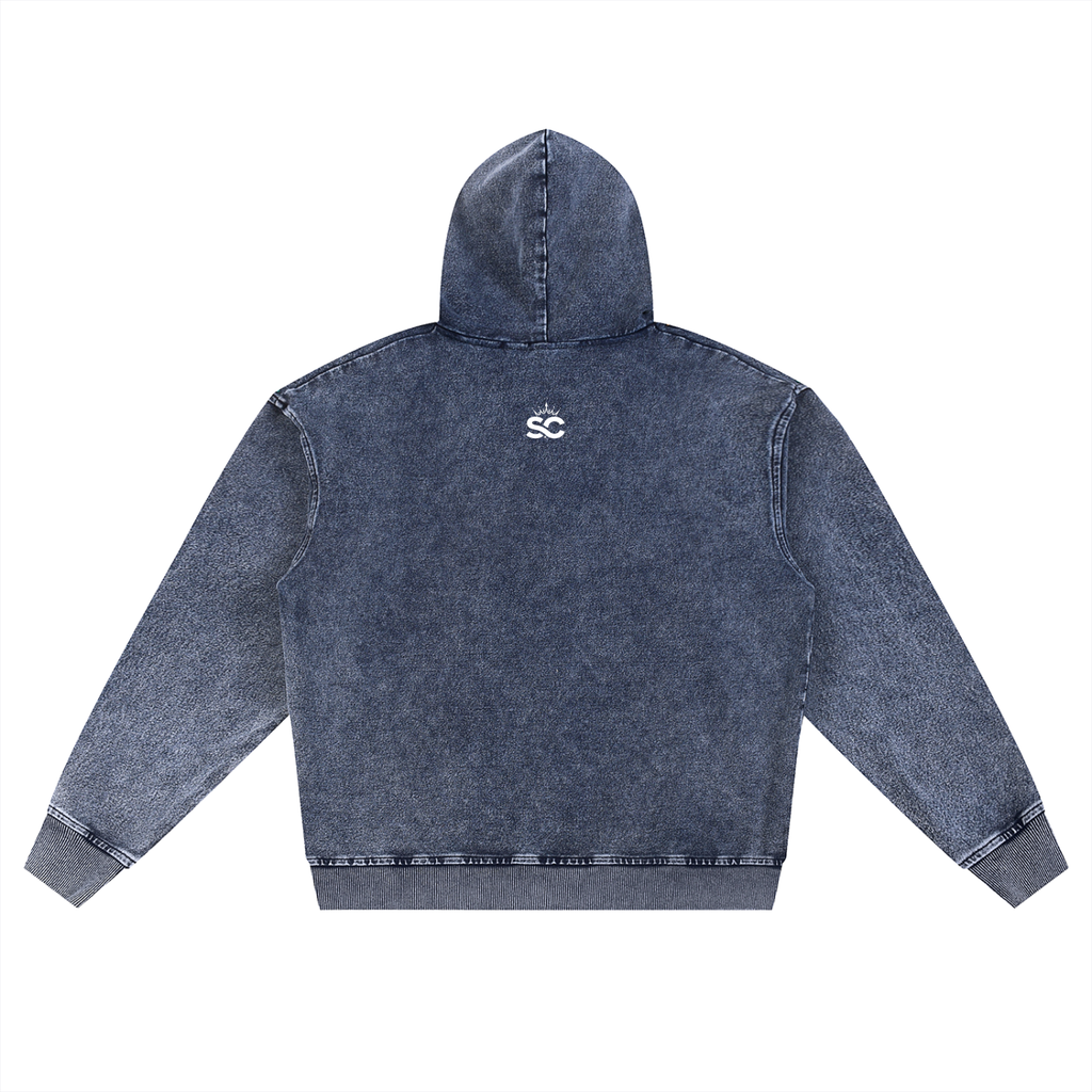 Snow Wash Oversized Zip-Up Hoodie - *Rise*