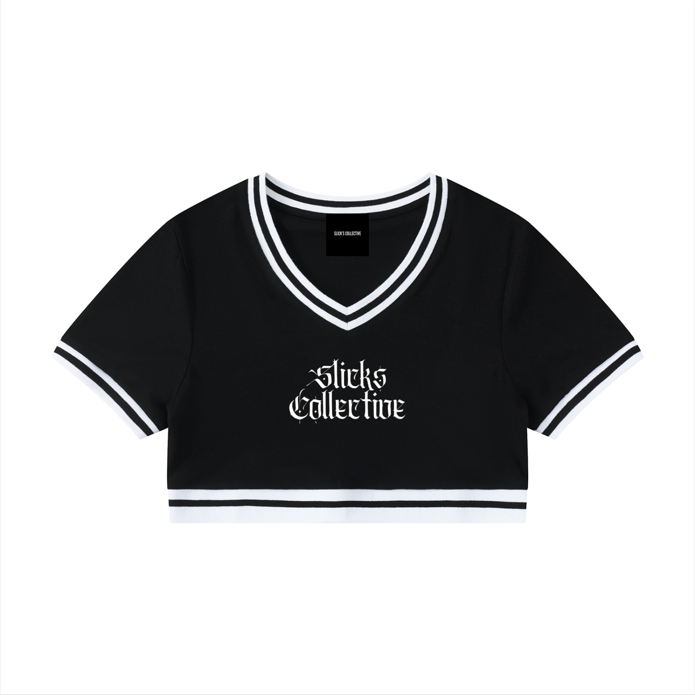 Women's Color Block V-Neck Crop Tee - *Signature*