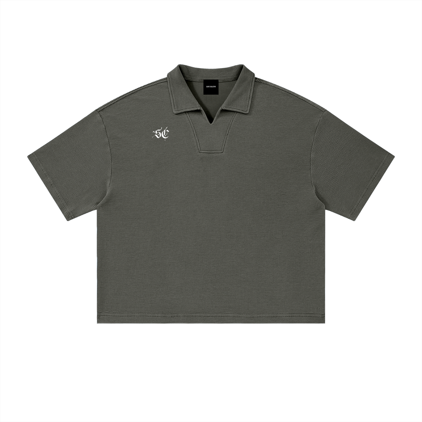 Vintage Wash Waffle Boxy Polo Shirt - *Signature*