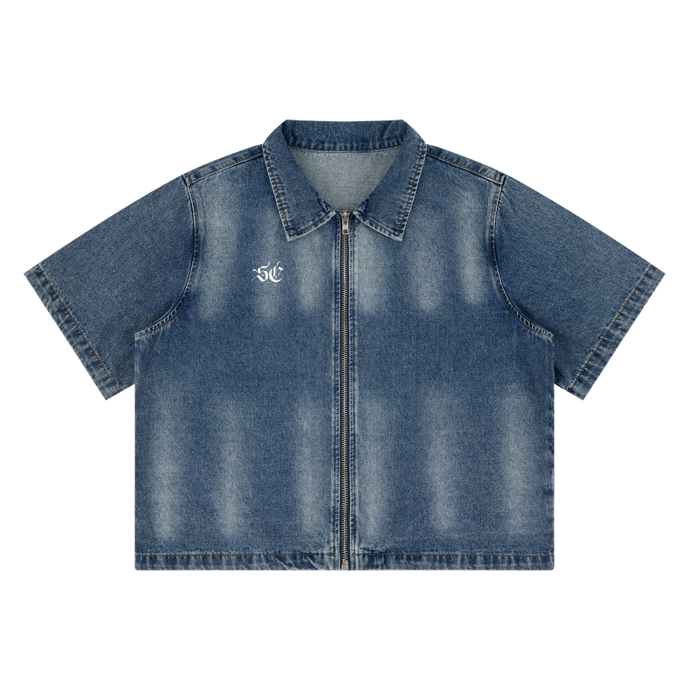 Vintage Washed Full-Zip Denim Shirt - *Signature*