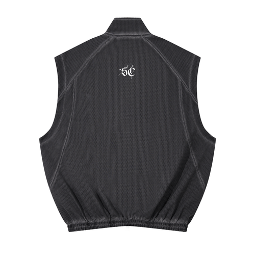 Dimensional Mesh Sleeveless Zip
