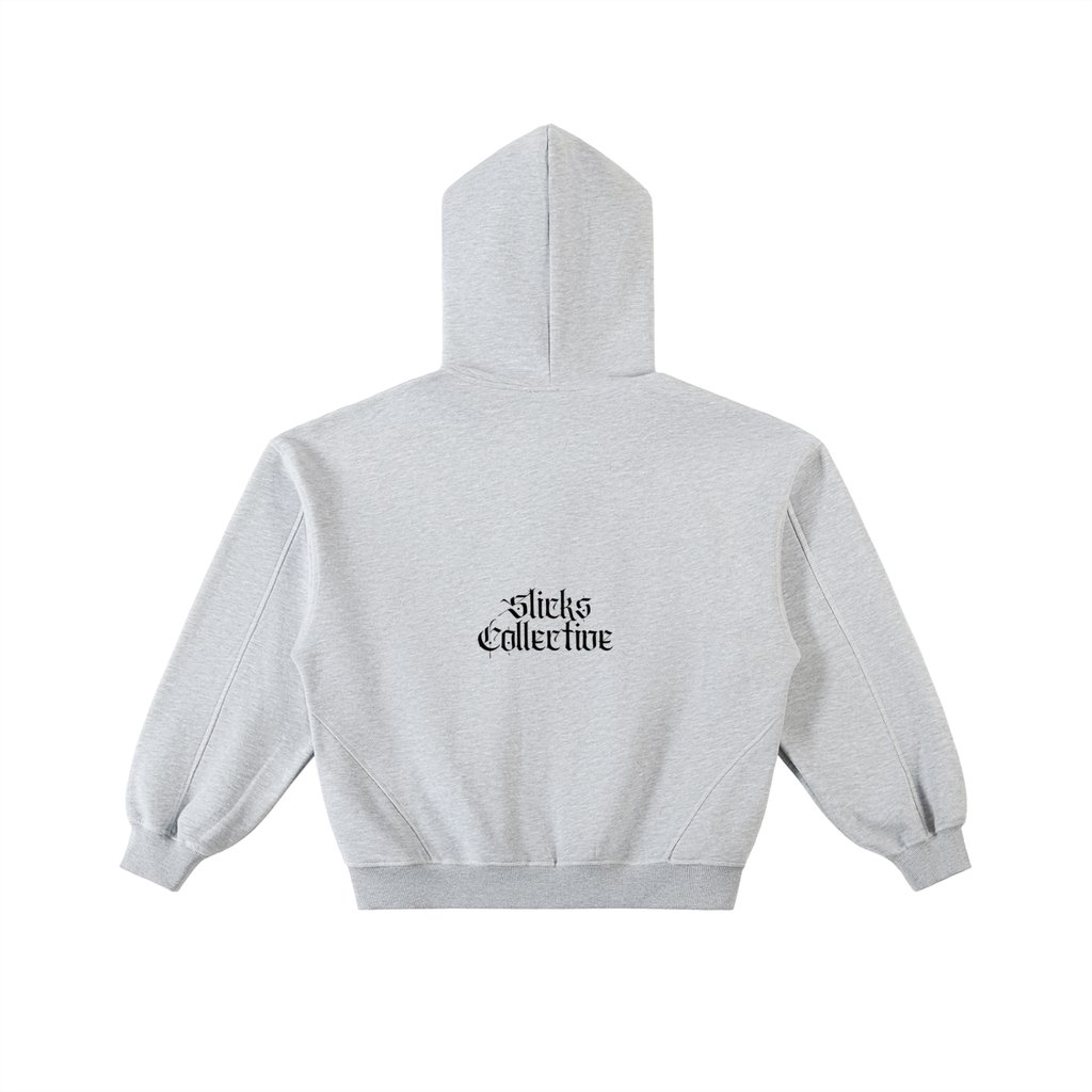 Contrast-Stitched Boxy Fleece Zip Hoodie - *Signature*