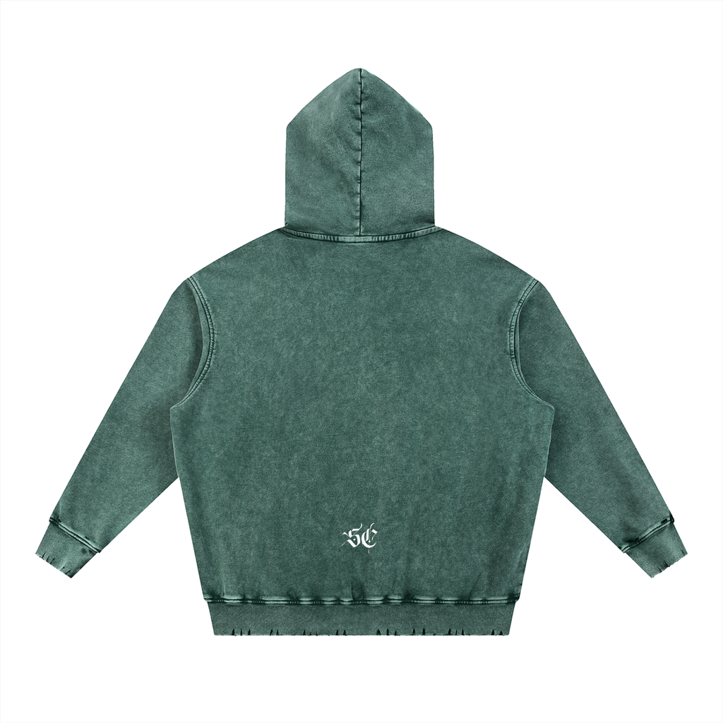 Snow Wash Hand-Frayed Hoodie - *Signature*