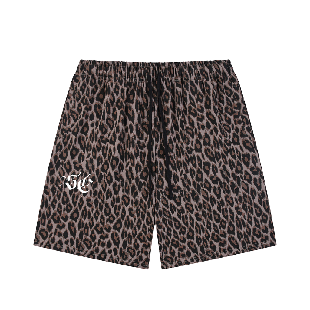 Heavyweight Leopard Drawstring Shorts - *Signature*