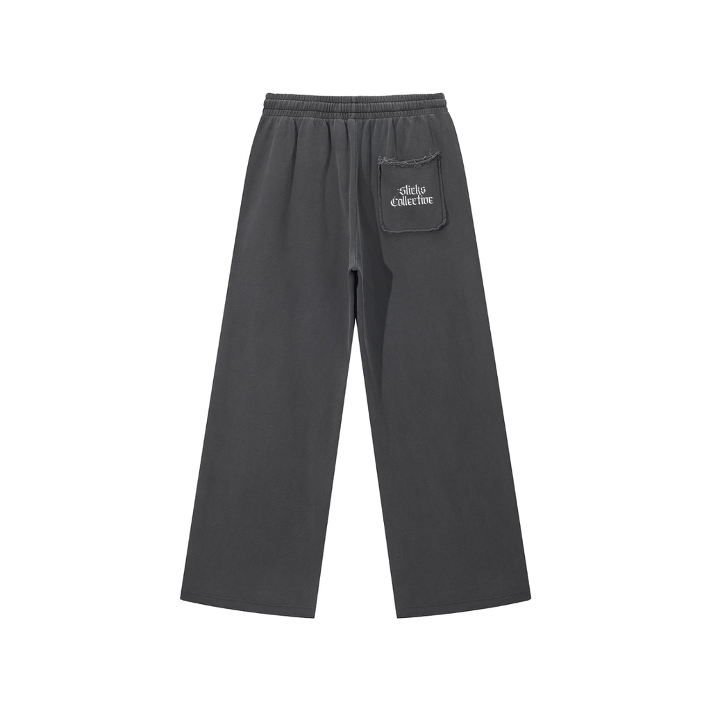 Snow Washed Raw Edge Sweatpants - *Signature*