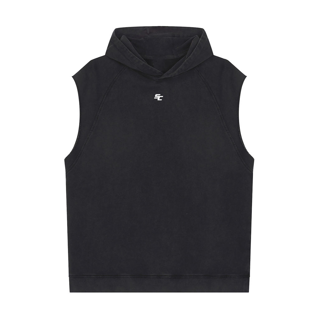Snow Washed Sleeveless Hoodie