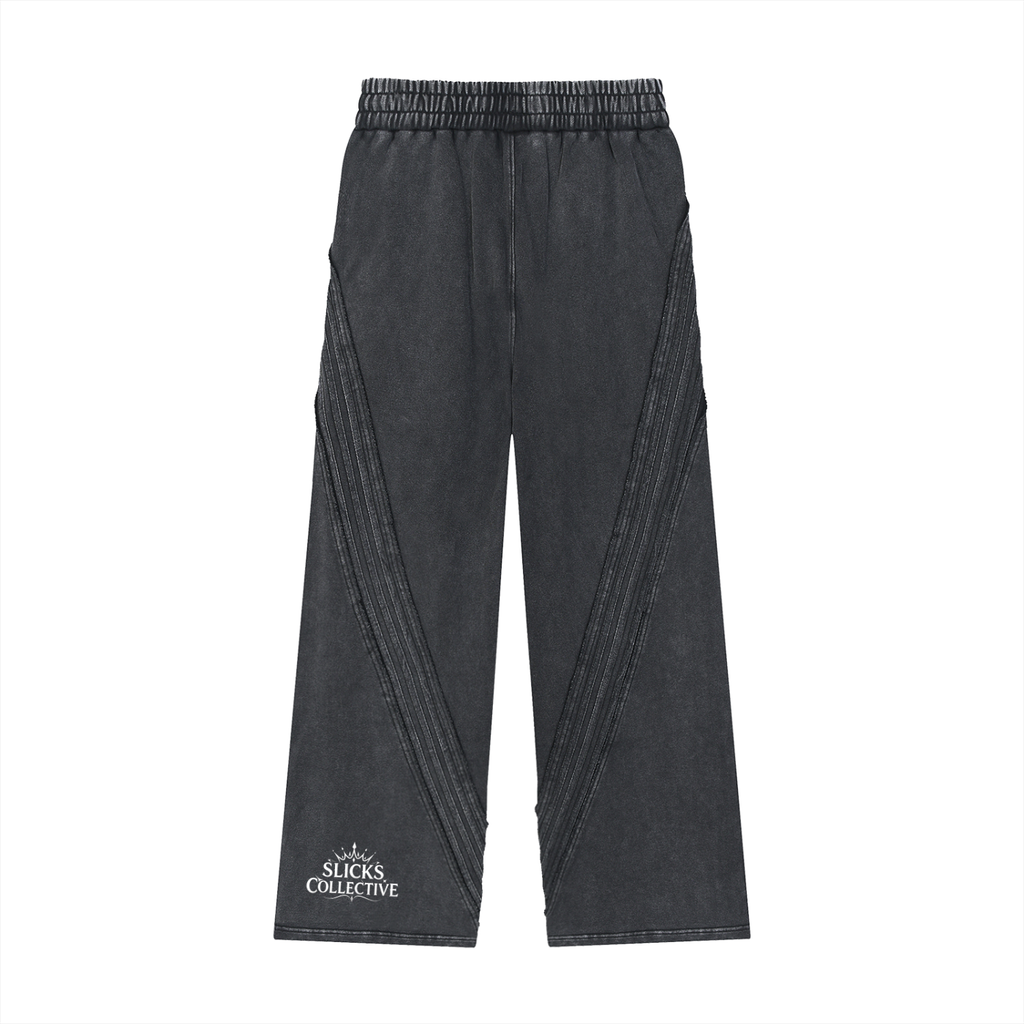 Snow Washed Tape Raw Edge Sweatpants - *Rise*