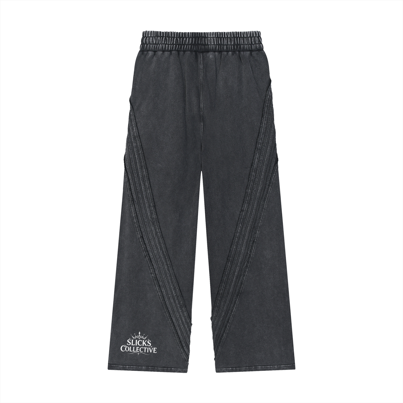 Snow Washed Tape Raw Edge Sweatpants - *Rise*
