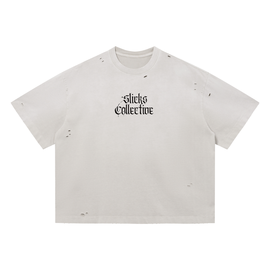 Vintage Washed Distressed Boxy Oversized Tee - *Signature*