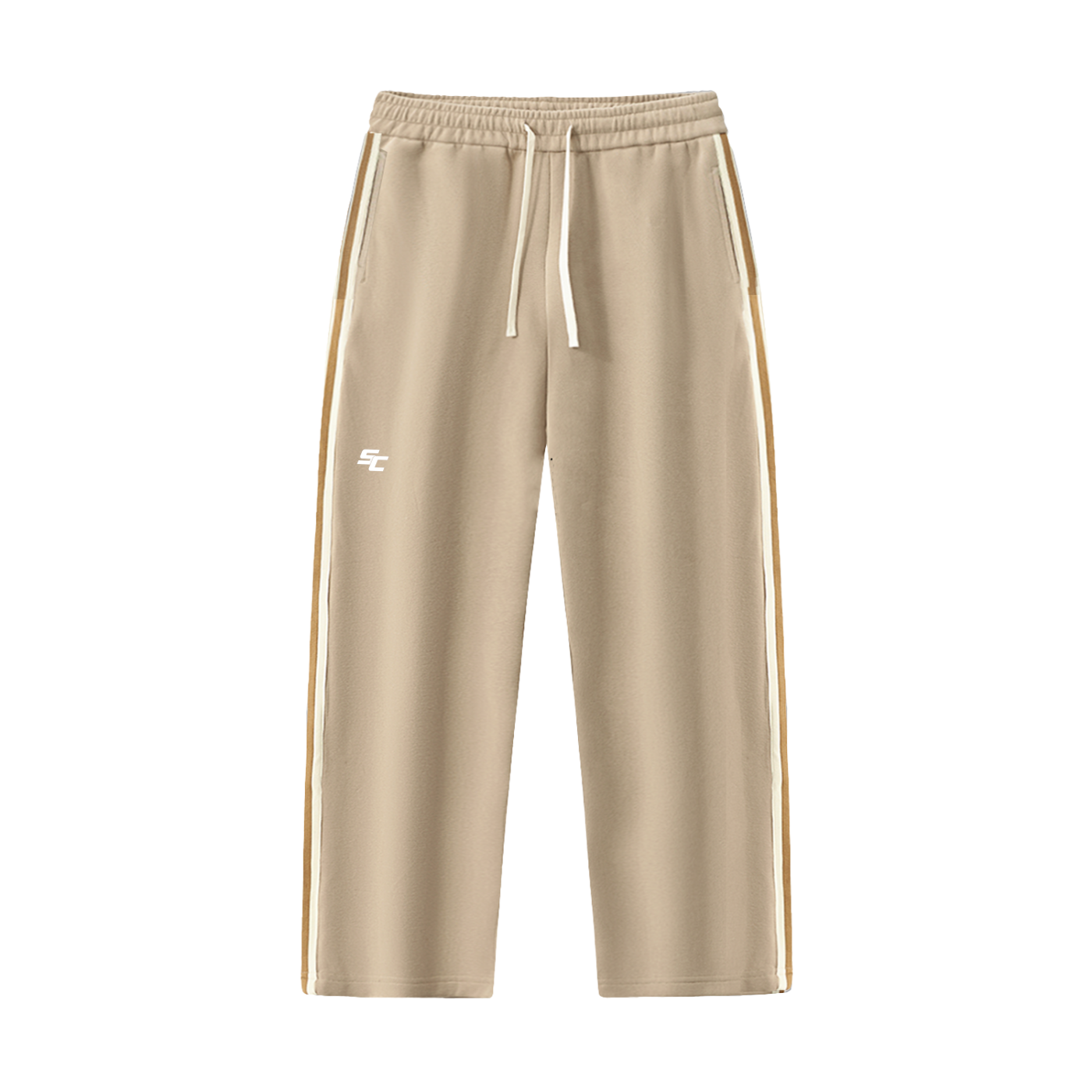 Contrast Side-Stripe Straight-Leg  Pants