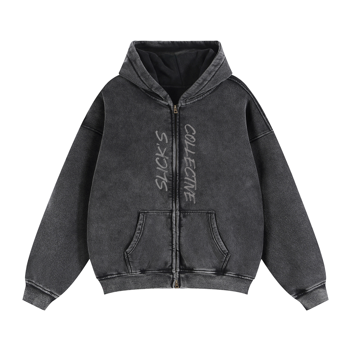 Zip-Through Boxy Fleece Hoodie