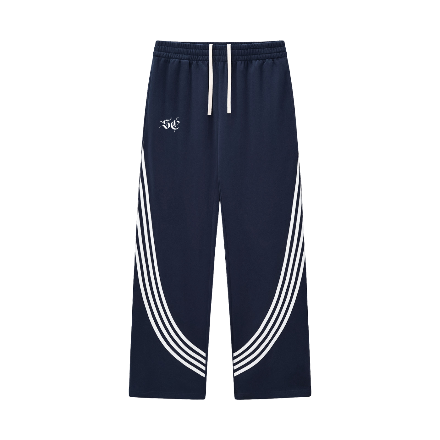 Curved Stripe Straight Sweatpants - *Signature*