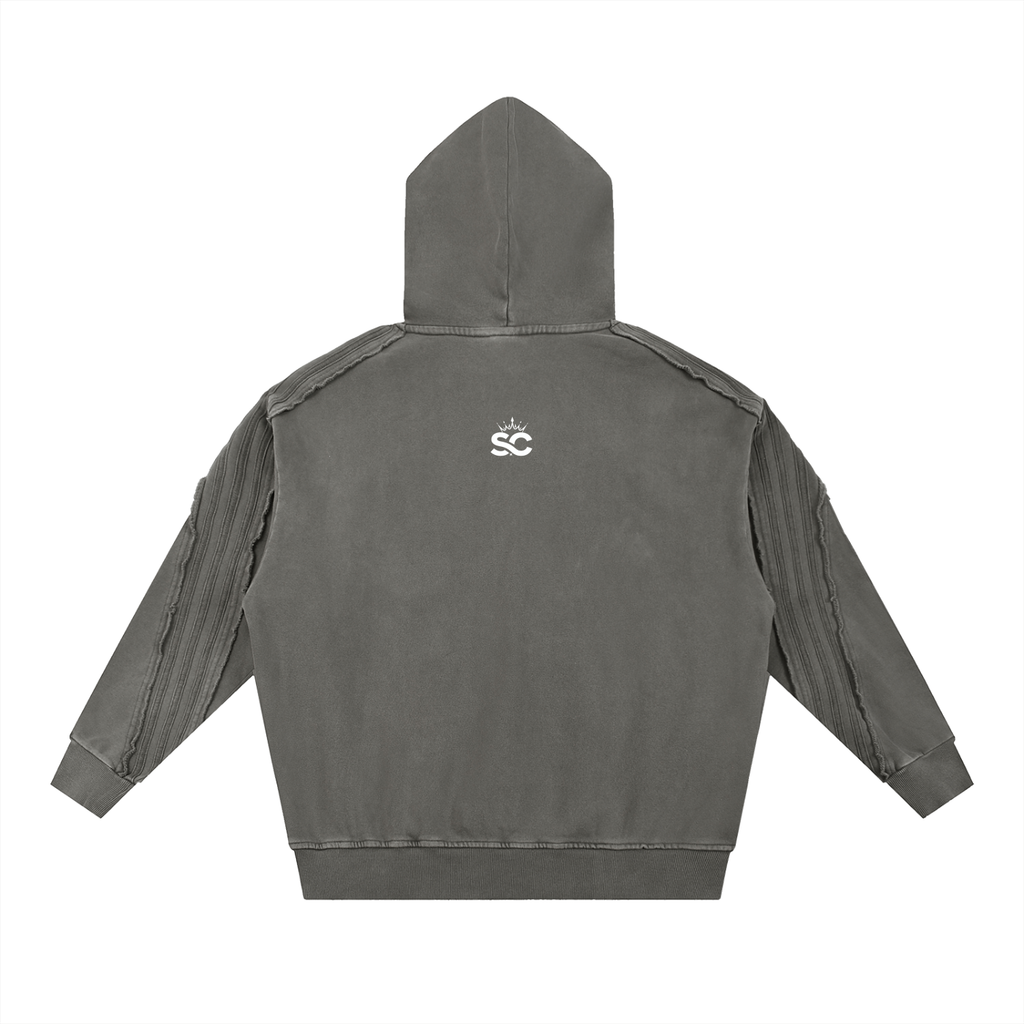 Snow Washed Tape Raw Edge Hoodie - *Rise*