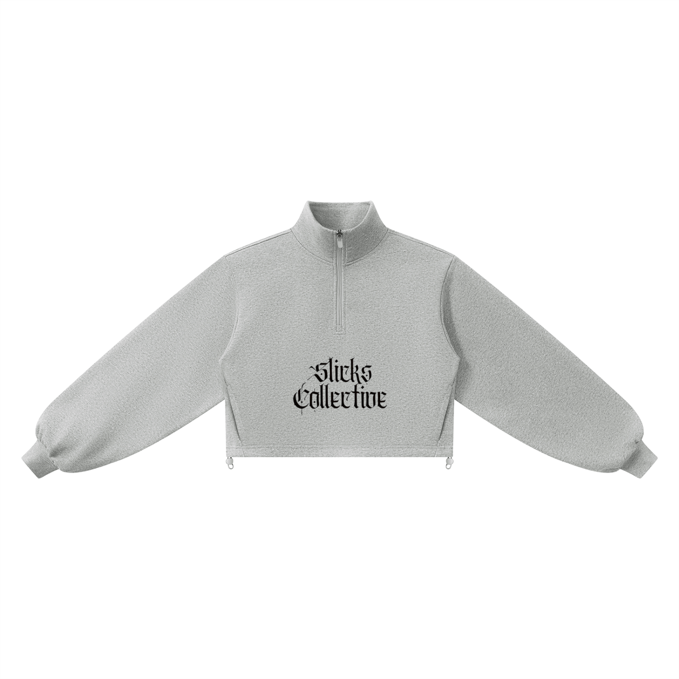 White Halo Cropped Quarter Sweatshirt