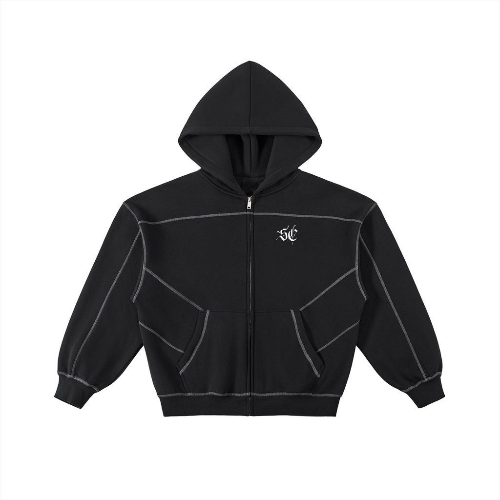 Contrast-Stitched Zip Hoodie - *Signature*