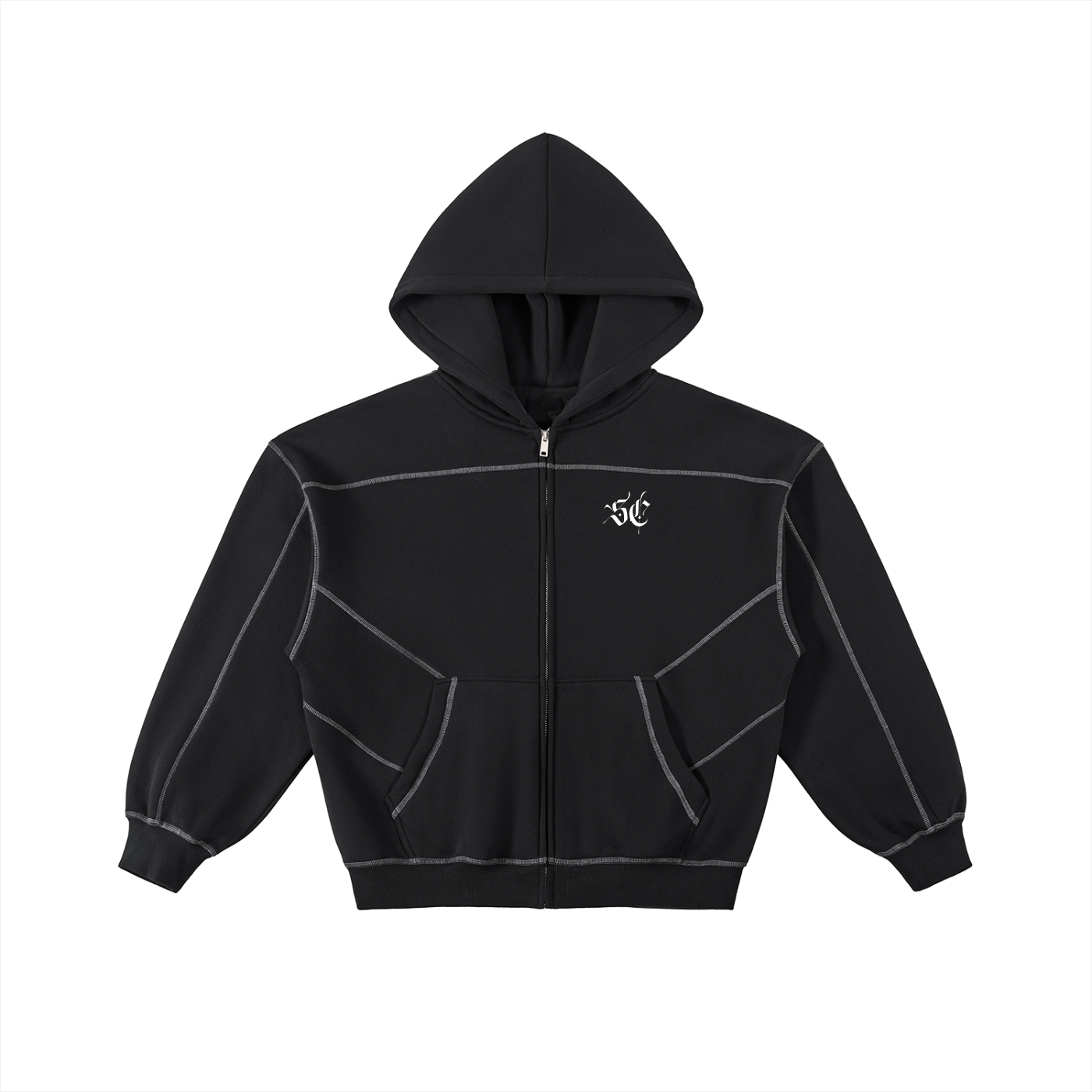 Contrast-Stitched Zip Hoodie - *Signature*