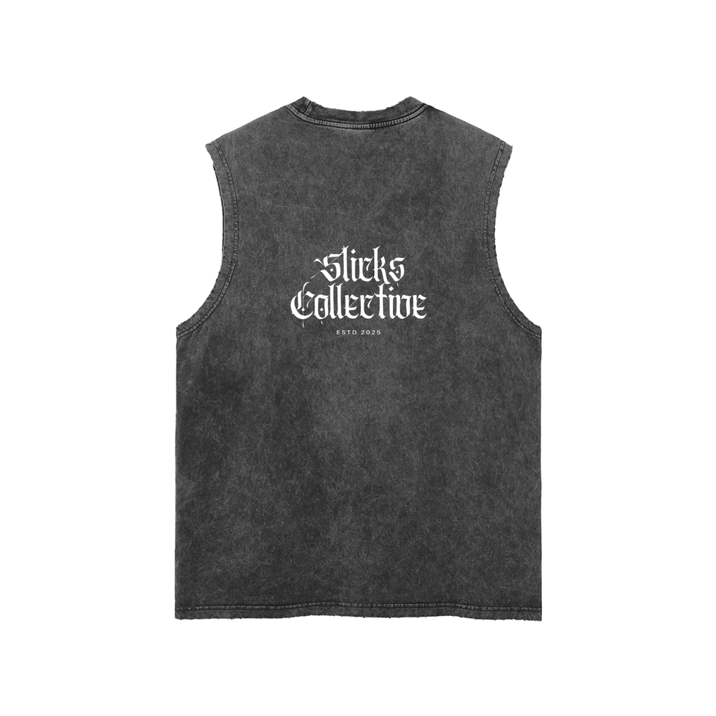 Snow Washed Frayed Hem Tank Top - *Signature*