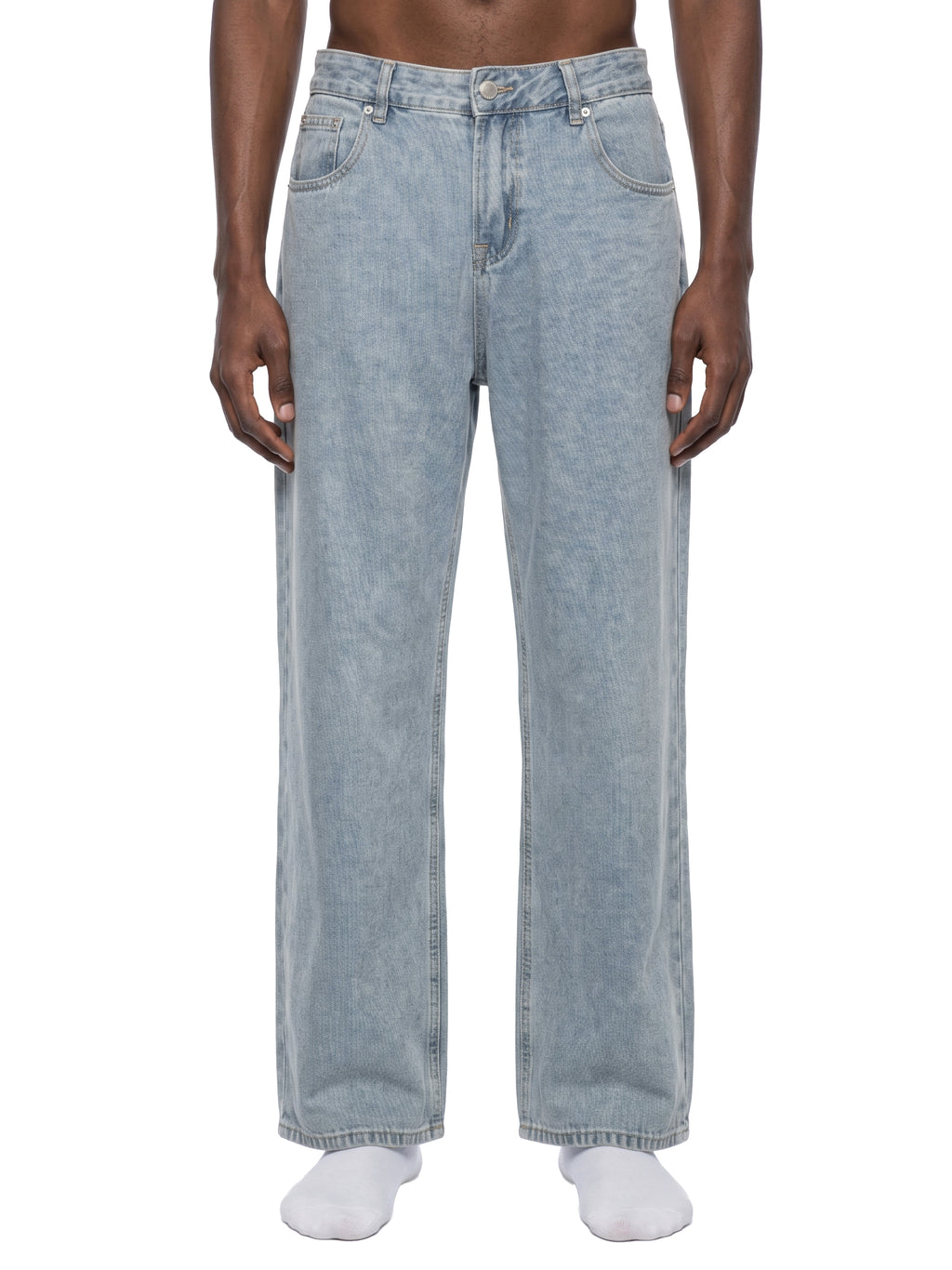 Vintage Wash Straight Leg Jeans