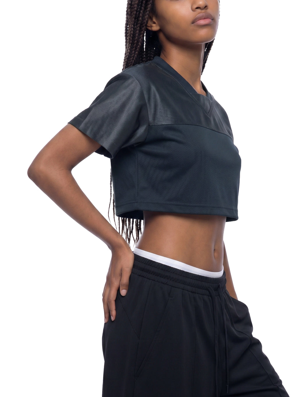 Women’s Cropped Paneled V-Neck Jersey - *Signature*